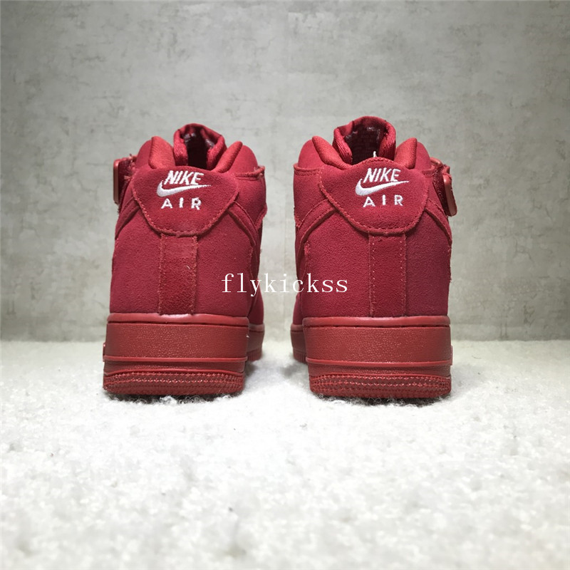 Nike Air Force 1 High Top Mid Gym Red Suede